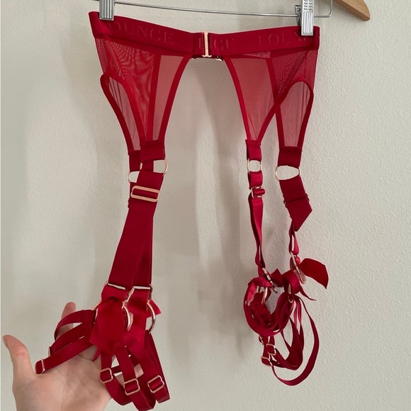 NWOT Lounge Luna Red Lingerie Set 32C and small - Picture 7 of 11